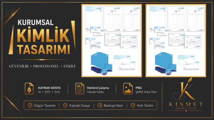 profesyonel kurumsal kimlik tasarımları yaparım