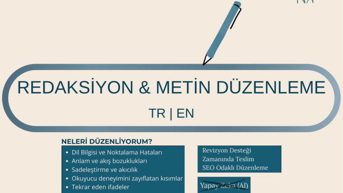 metinlerinizi düzenler, sadeleştirir ve güçlendiririm