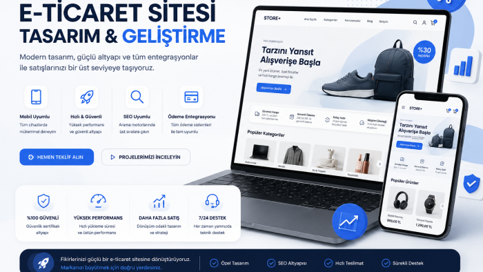 markana özel, güvenli ve modern e-ticaret sitesi yaparım
