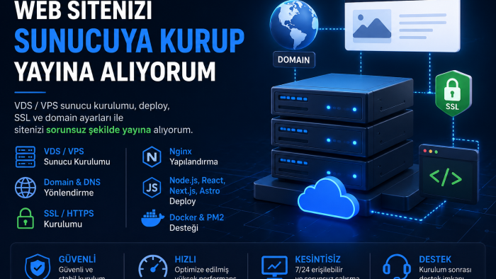 hazır web sitenizin sunucu kurulumunu yapabilirim