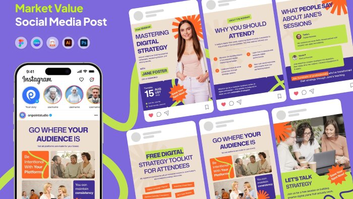 sosyal medya hesaplarınız için post ve story tasarlarım