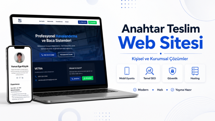 işletmeniz için modern ve profesyonel web sitesi yaparım
