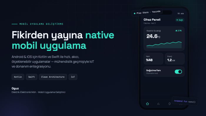 mobil uygulamanızı fikirden yayına kadar geliştiririm
