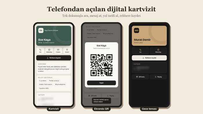 QR kodlu dijital kartvizit ve link sayfası hazırlarım