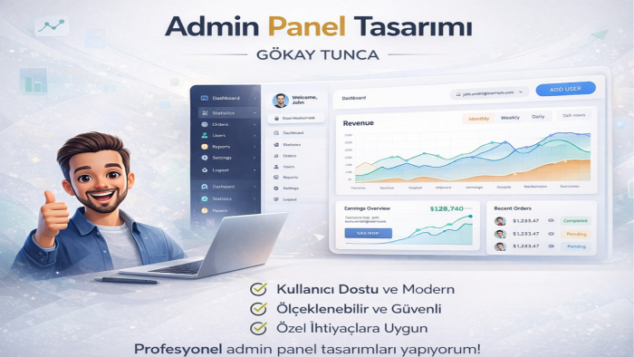 işletmeniz için modern admin panel geliştiriyorum