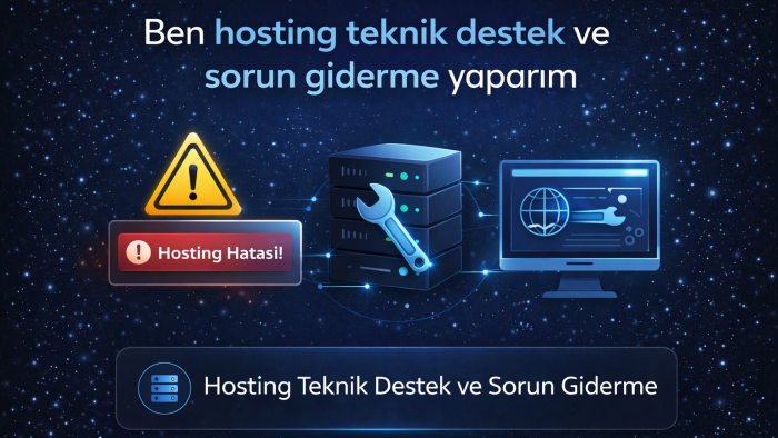hosting teknik destek ve sorun giderme yaparım