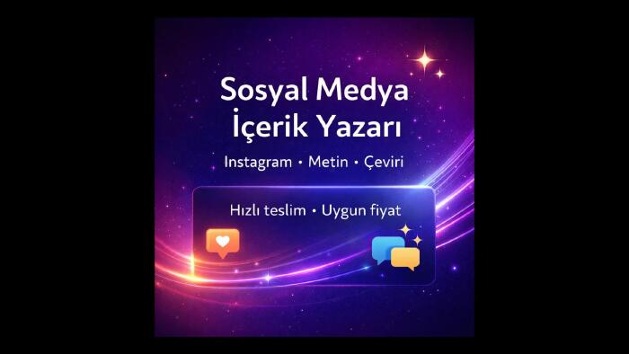 sosyal medya içerikleri, çeviri ve grafik tasarım yaparım