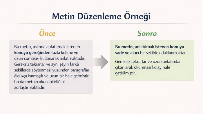 metinlerde imlayı düzeltip fazlalıkları temizlerim