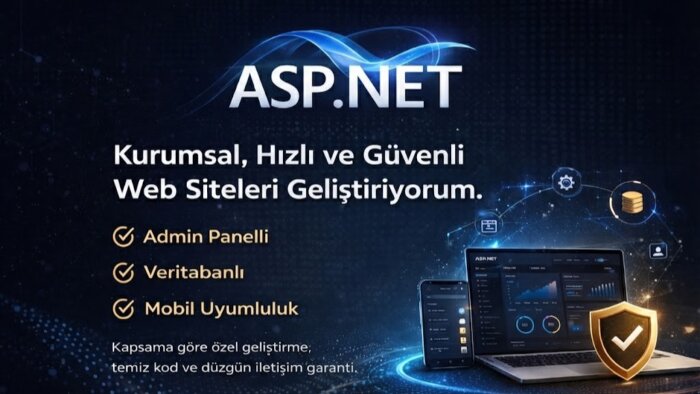 ASP.NET ile kurumsal ve admin panelli site yaparım