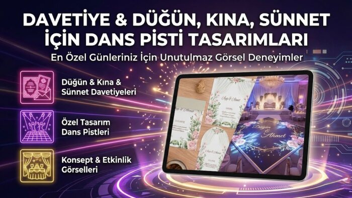 tarzınızı yansıtan davetiyeler ve dans pistleri hazırlıyorum