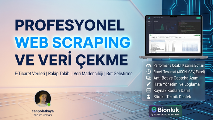 Web sitelerinden Veri kazıma ve çekme işlemi yapıyorum