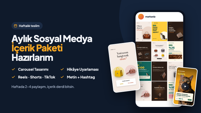 carousel ve reels ile aylık sosyal medya içeriği hazırlarım
