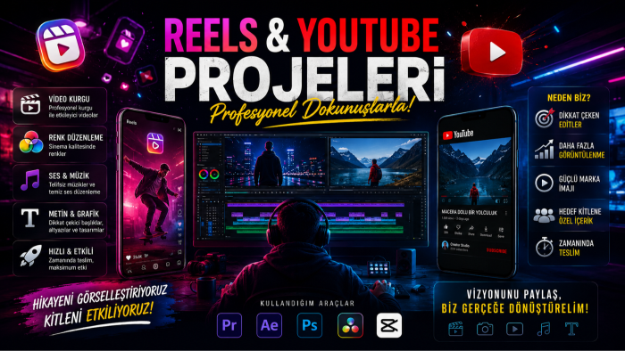 Youtube, instagram için videolarınızı kurgularım