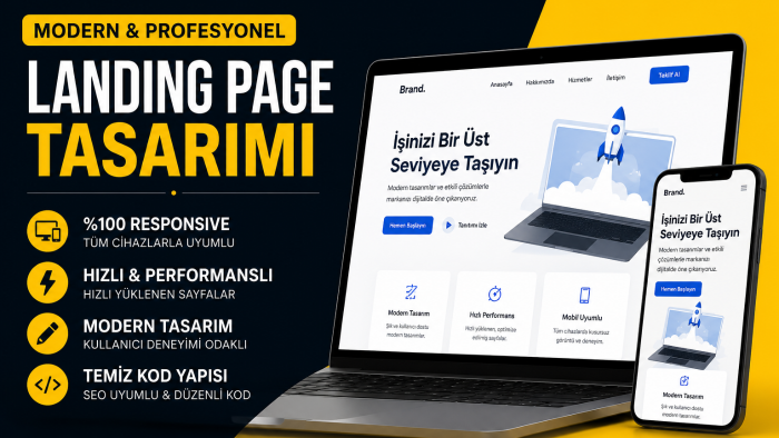 modern ve responsive landing page tasarımı yaparım