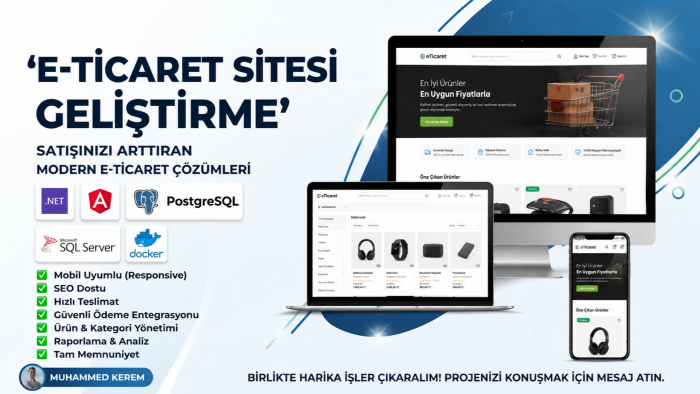 işletmenize özel profesyonel e-ticaret sitesi kurabilirim