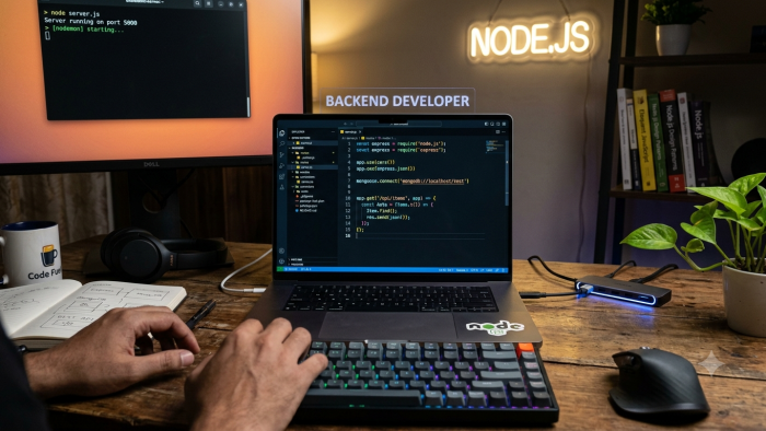 node.js ile backend ve real-time çözümler geliştiririm