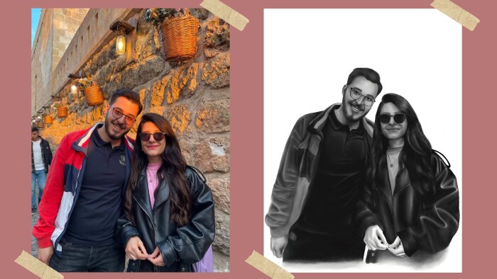 gönderdiğiniz fotoğrafları dijital karakalem çizerim