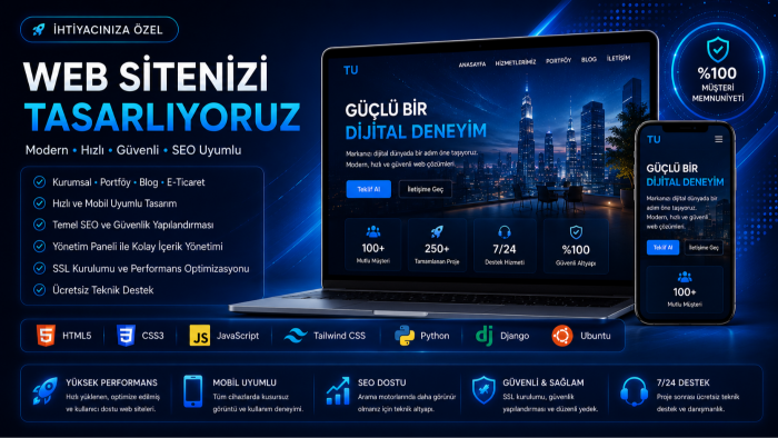 ihtiyacınıza özel modern websiteleri yaparım