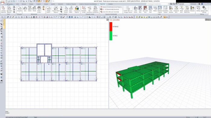 idecad programı üzerinden statik proje çizerim