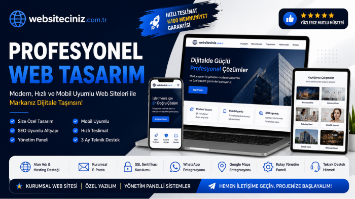 Size özel profesyonel kurumsal web sitesi yapabilirim