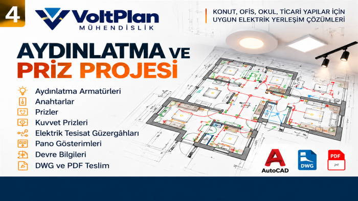 elektrik aydınlatma ve priz projesi çizebilirim