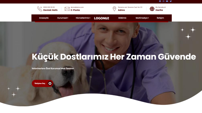 veteriner kliniği için website yaptım