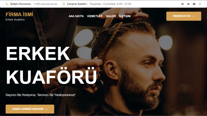 berber websitesi tasarlıyorum