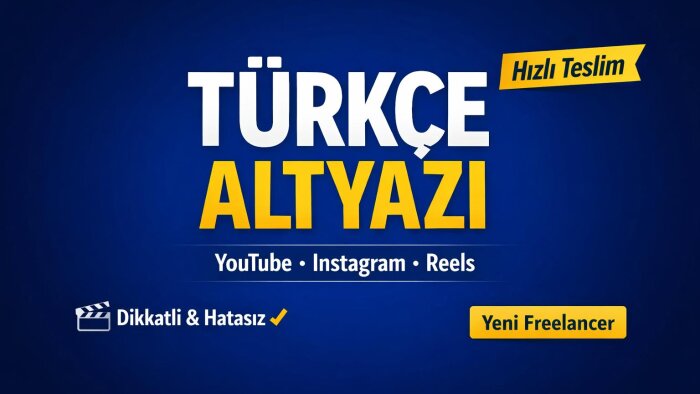 videolarınız için profesyonel olarak altyazı oluştururum