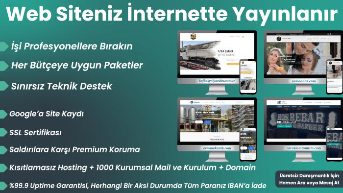 web sitenizi Google'a ekler ve Hosting, Mail, Domain sunarım