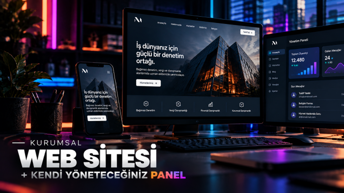 firmanıza özel kurumsal website ve yönetim paneli yaparım