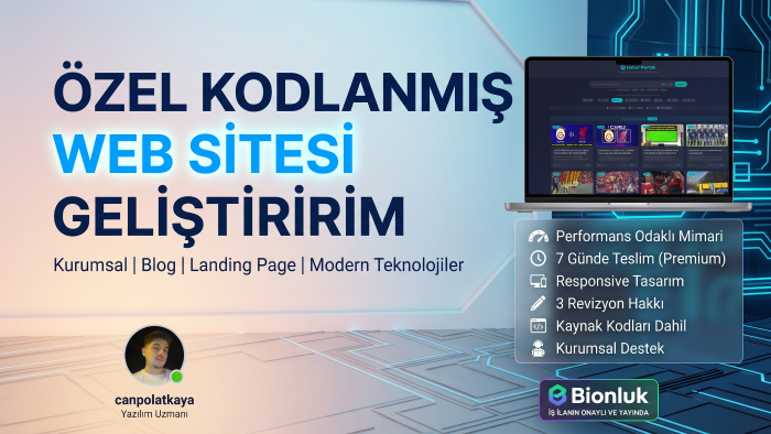 modern ve hızlı özel kodlanmış web sitesi geliştiririm