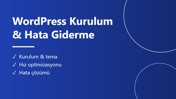 WordPress sitenizi anahtar teslim kurar, hatalarını gideririm
