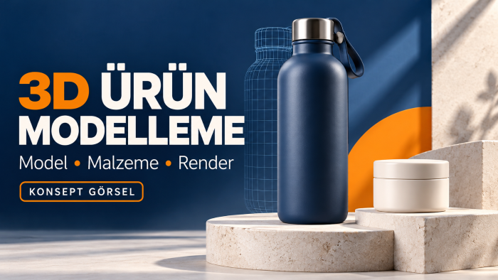 ürününüz için sade 3D model ve stüdyo renderları hazırlarım