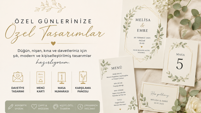 düğün,nişan ve özel davetlerinizin tasarımlarını yapabilirim