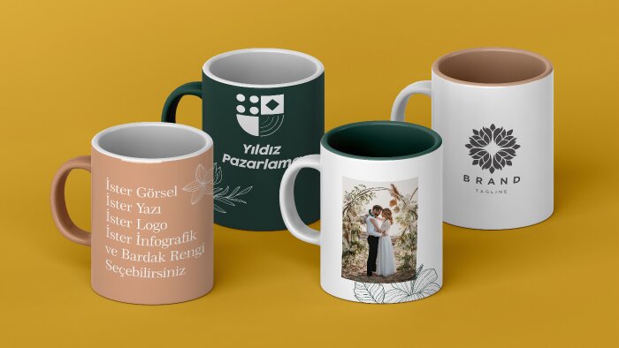 kupa bardaklara istediğiniz görselleri ekleyebilirim