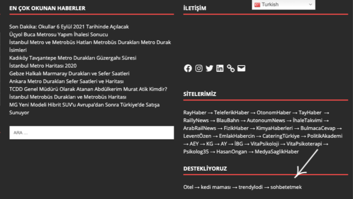 News kayıtlı 15 yıllık sitemde footer linkinizi yayınlarım