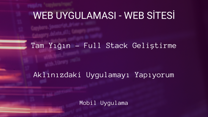 web uygulamaları ve web siteleri geliştiririm