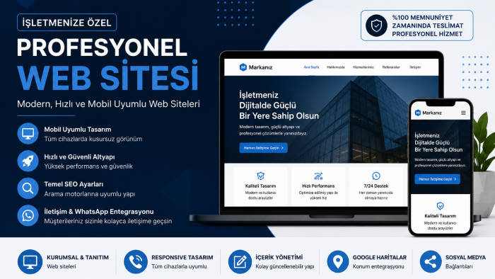 işletmeniz için profesyonel web sitesi hazırlarım