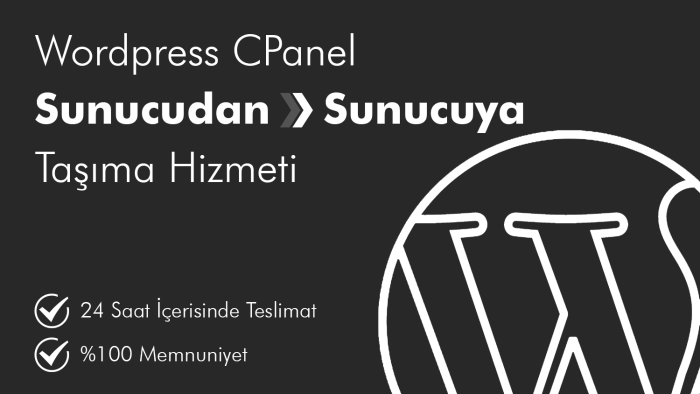 wordpress tabanlı sitenizi sunucudan sunucuya taşıyabilirim