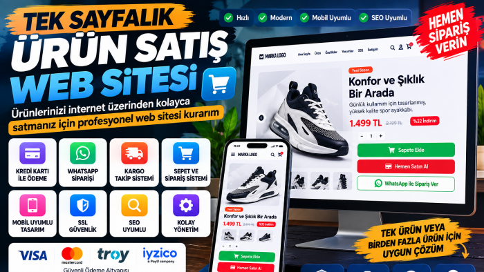 ürünlerinizi satmanız için web sitesi kurarım