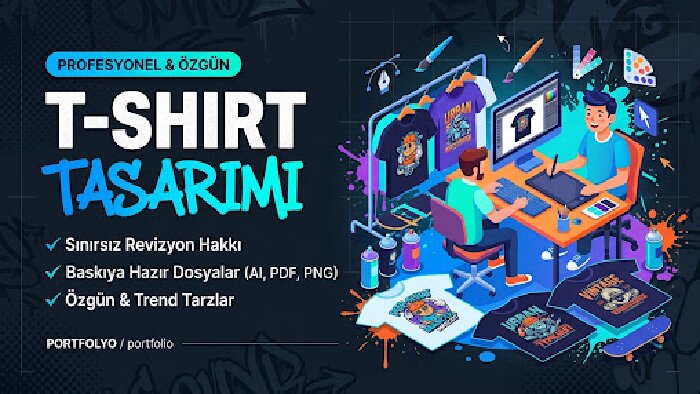 sizin için tshirt/sweatshirt tasarımları yapabilirim