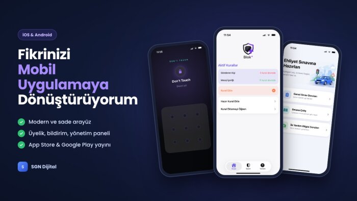 iOS ve Android için mobil uygulama geliştiririm