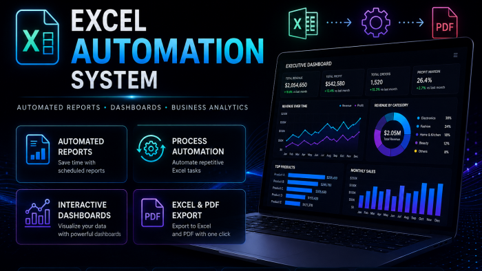 Excel otomasyonu ve otomatik raporlama geliştiririm