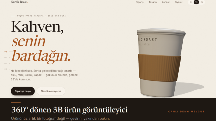 sitenize 360 derece dönen 3B ürün görüntüleyici eklerim