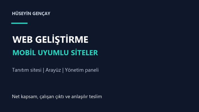işletmeniz için mobil uyumlu web sitesi geliştiririm