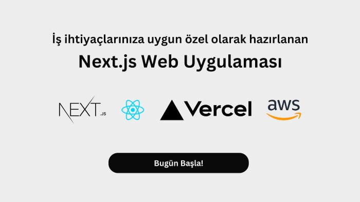 Next.js web uygulaması geliştiririm