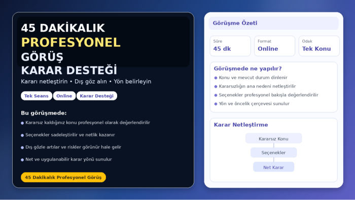 karar verebilmeniz için profesyonel görüş sunarım