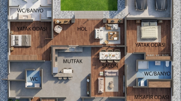 3d kat planı görselleştirme yaparım