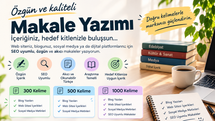 istediğiniz konu başlıklarında seo uyumlu makale yazabilirim