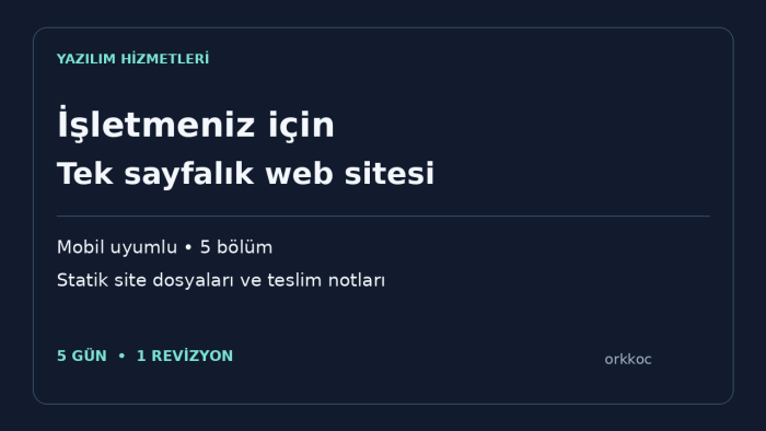 işletmeniz için mobil uyumlu tanıtım sitesi yaparım